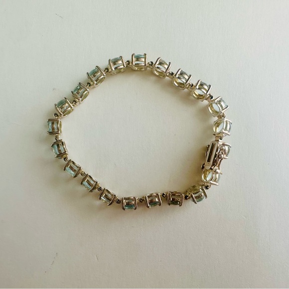 Sparkling Sterling Silver & Blue Topaz Tennis Bracelet, 7” - Picture 7 of 10